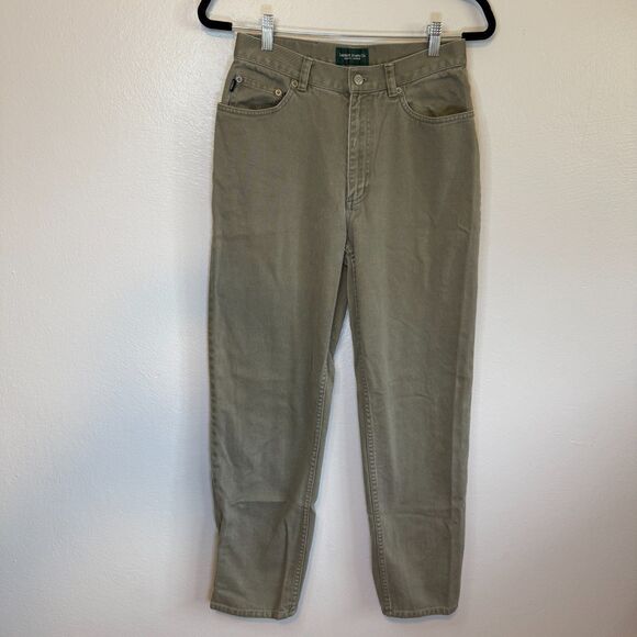 Lauren Ralph Lauren Pants Womens Tan Khaki Denim Mom Jeans Minimal Modern Size 6 - Picture 1 of 11